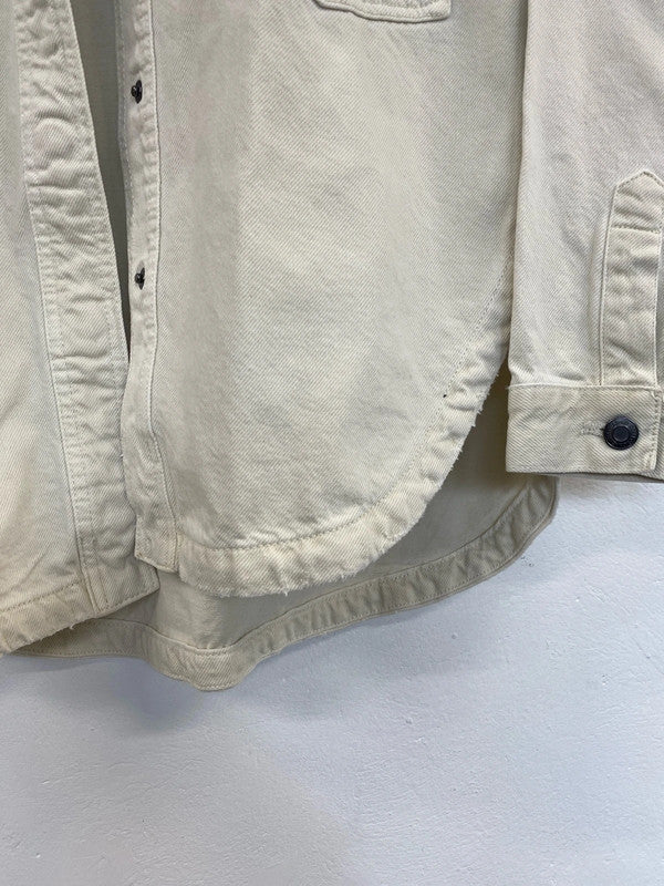 Zara Trendy Cream Denim Oversize Shacket Size XS SD002