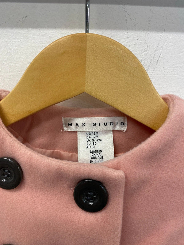 Max Studio Fabulous Pink Bow Sleeve Coat Girls 9-12 Months KM004