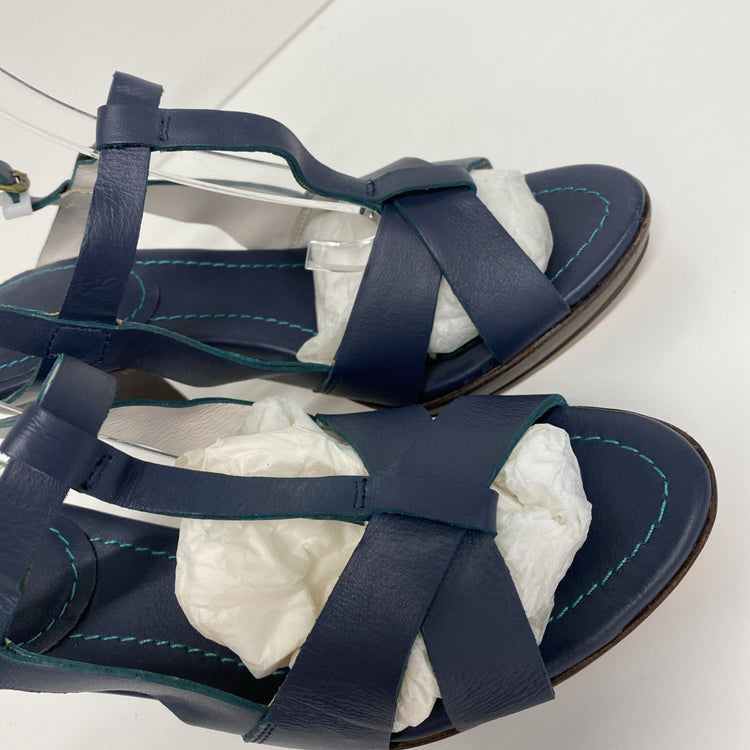 BODEN LADIES Navy Strappy Heels RRP £120 SIZE 5 Leather Occasion Party LW005