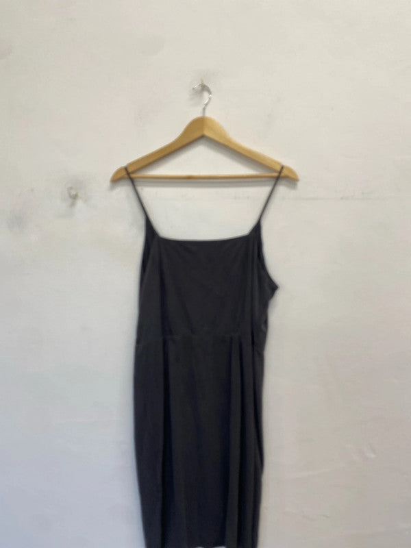 Lovely h&m grey frill Strappy summers dress UK M JM005