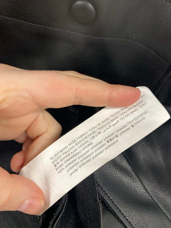 Pull & Bear Chic Black Faux Leather Shacket Size S SD002