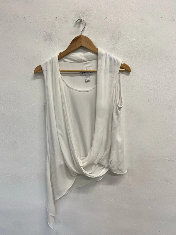 Lovely Joseph ribkoff lovely white drape top UK 10 KM004