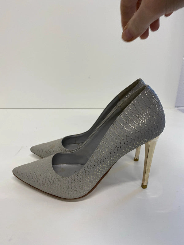 Fabulous Dune animal print grey stilettos Uk3 Eu 36 leather HDR01
