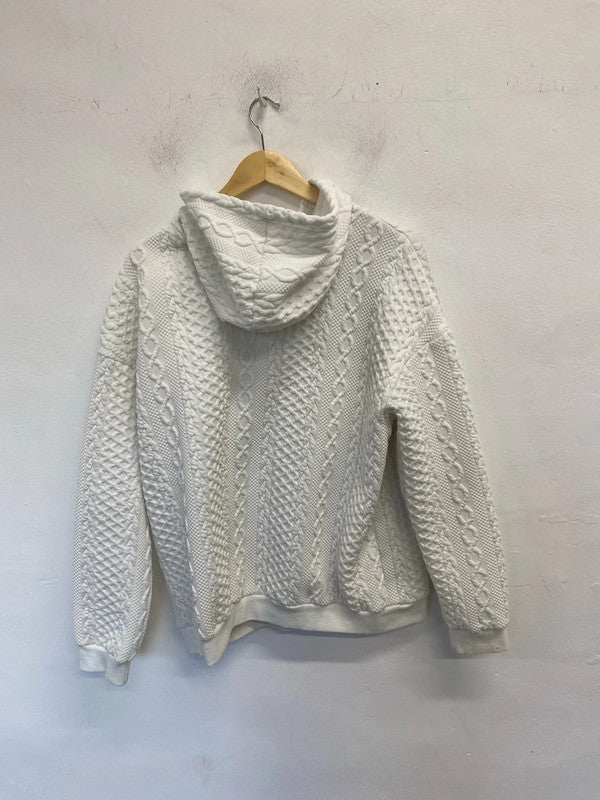 Fabulous shein white textured hoodie UK M SG090