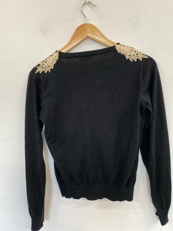 Fabulous Fever London Occasion Cardigan embroidered shoulders Uk10 JM007