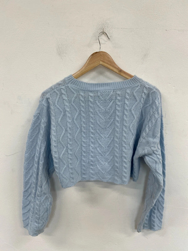 Wild Honey Preppy Baby Blue Crop Jumper Size S MM005