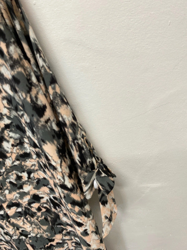 Fabulous Watercolour greys abstract loose fit sheath dress Uk18 KM003