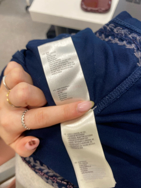 Lovely white stuff navy pattern tunic UK 12 MM005