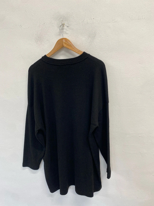 Lovely F&F pearl black jumper dress UK XL LG004