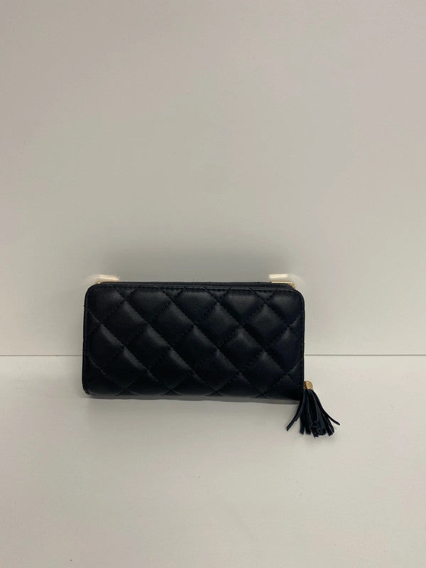 Angela Elegant Black Puff Quilt Faux Leather Purse KM005
