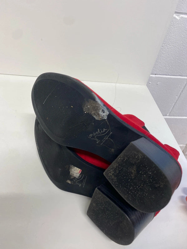 Fab M&S Insolia Red faux Suede ankle boots block heel UK6 SG090