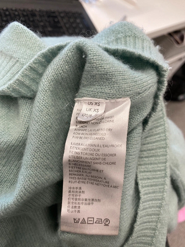 Lovely Free People Mint Cashmere Jumper High Neck UK XS RF001
