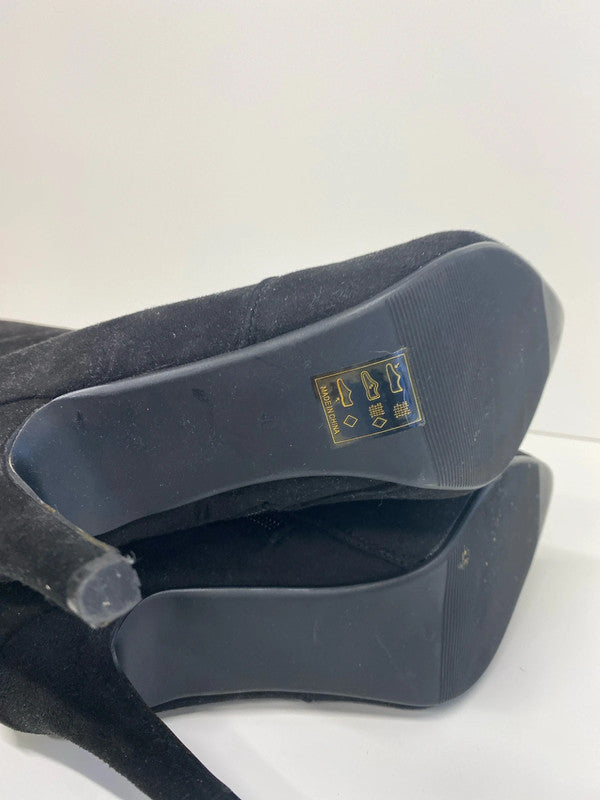 Stunning C’m Paris over the knee faux suede black boots Uk7 KM005