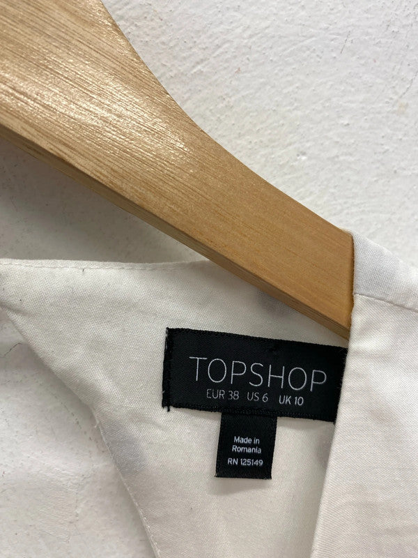 Fabulous Topshop Spotty mini dress cute cut out back Uk10 NS003