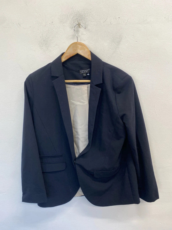 Lovely Topshop navy blazer formal UK 14 AO001