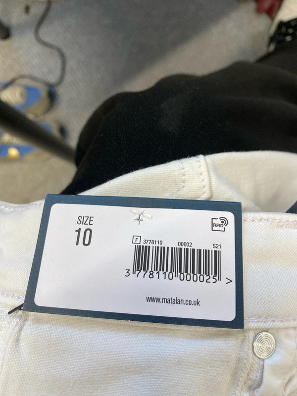 Lovely papaya April white ankle grazers jeans UK 10 AO001