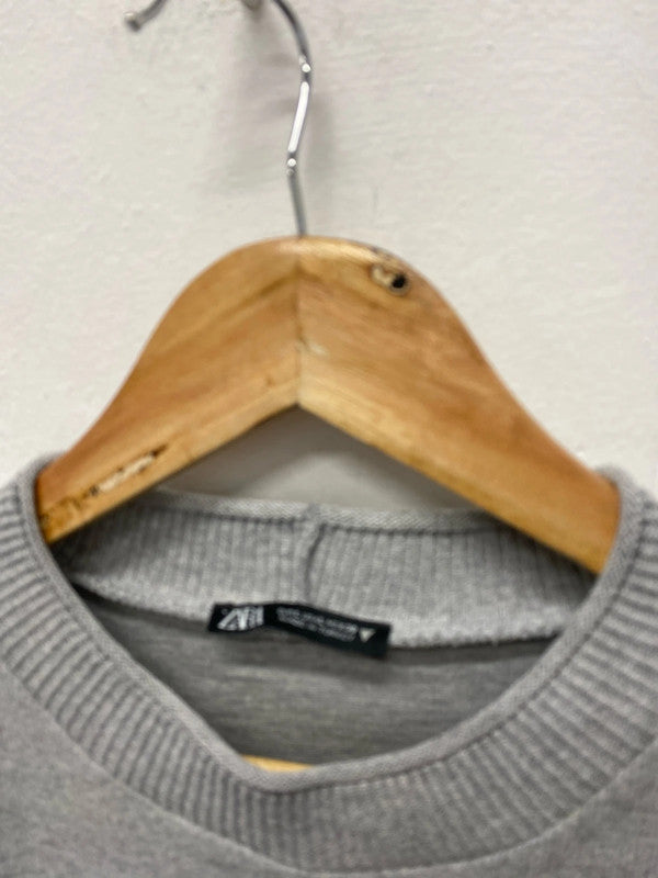 Fabulous Zara grey dress UkL super soft cosy knit retro vibes AO001