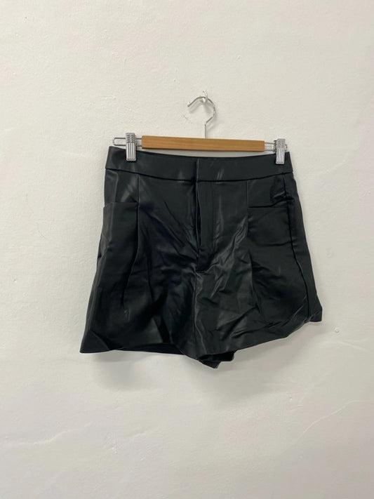 Fabulous Black Faux Leather Zara shorts New with tags UkM KS002