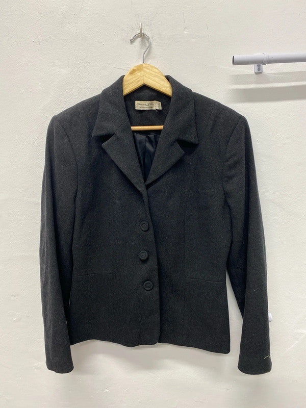 Fabulous Charlotte Halton Grey Wool Blend Blazer Uk12 MM005