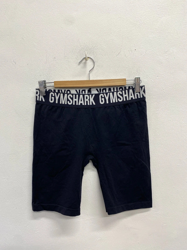 Lovely gymShark black branded band gym shorts UK M KM004