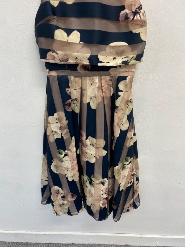 Stunning coast striped floral midi dress UK 8 JM009