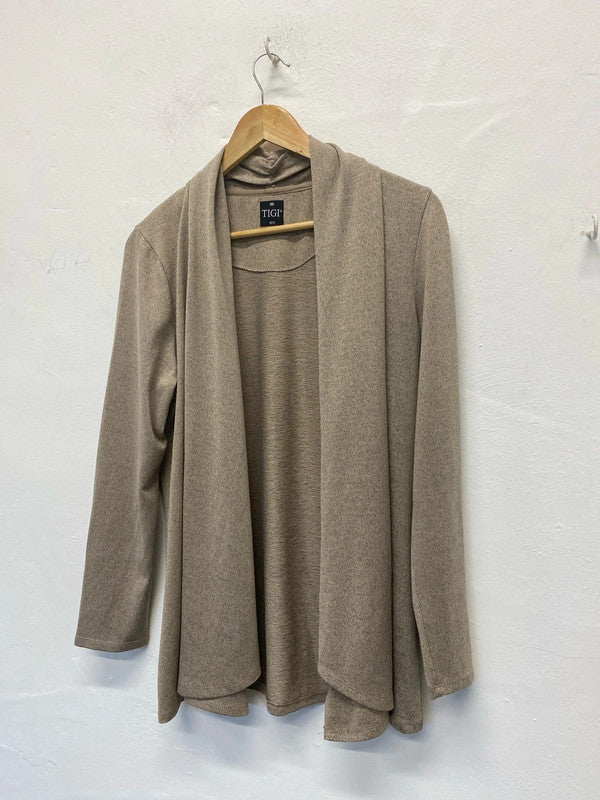 Fab Tigi oatmeal lagenlook cardigan Uk10/12 GJ001