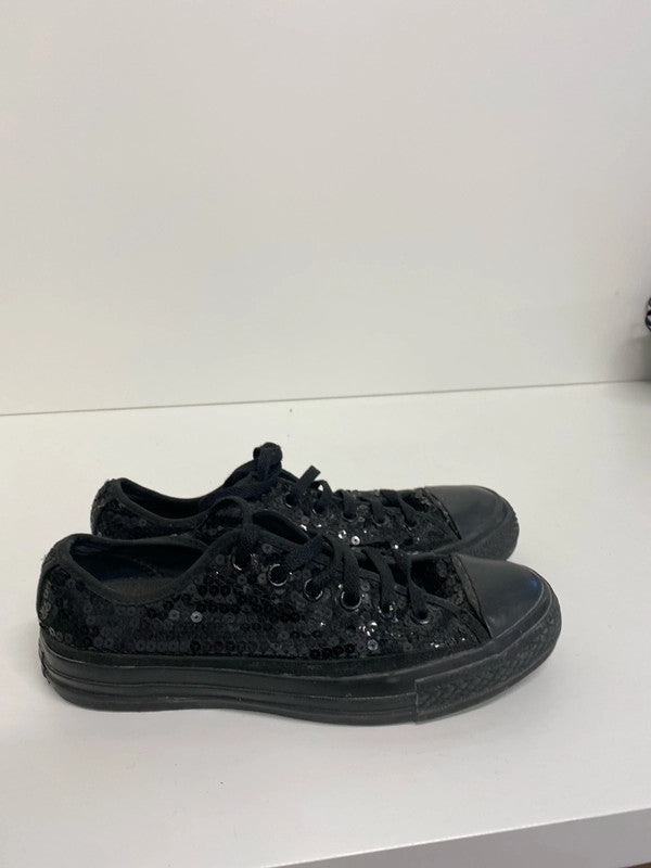 Fabulous Black sequin classic party converse UK6 JR001