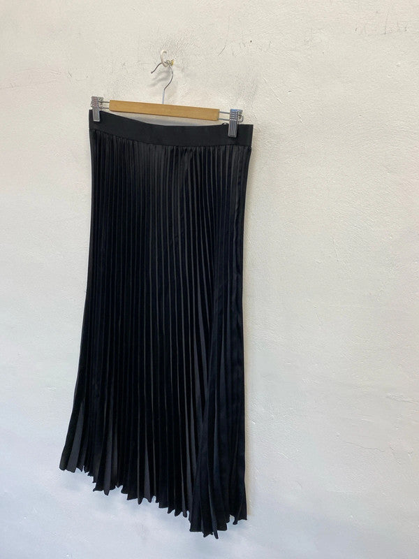 Fabulous YAS pleated black midi skirt classic design elastic waist UkL JR001