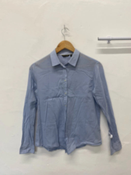 Fabulous Baby Blue Navy spotted shirt Ladies Uk10 MM005