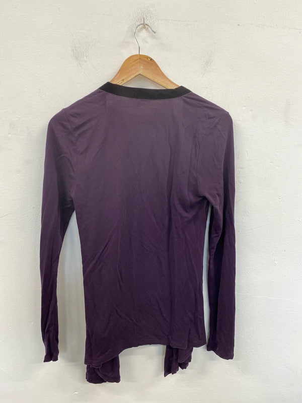 Boden Fabulous Purple Velvet Accent Cardigan UK 10 MM005