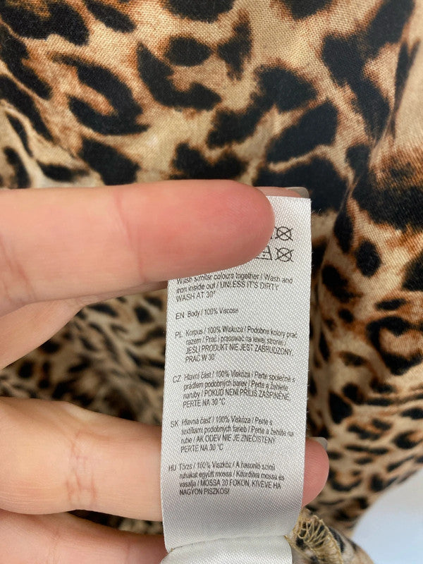 F&F Fabulous Leopard Print Smock Dress UK 18 MD002