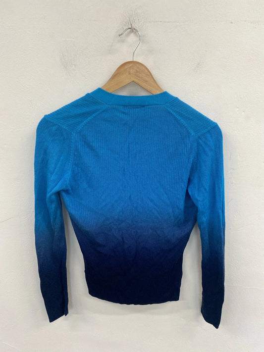 Monsoon Gorgeous Blue Tie Dye Ombré Cardigan UK 10 LW005