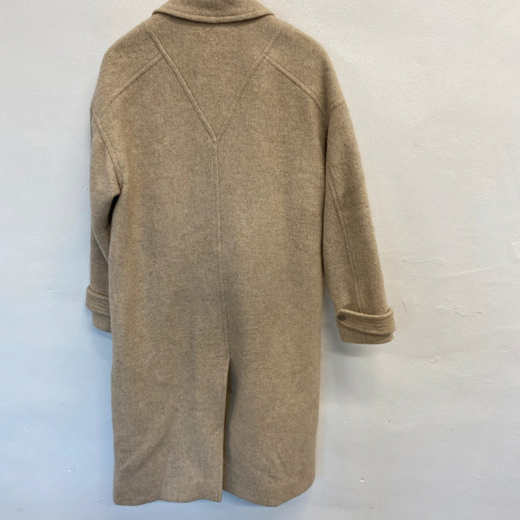 Fabulous Karl Lagerfeld Oatmeal biscuit overcoat Uk12 JR001