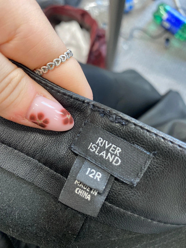 Lovely river island faux leather trouser UK 12 HS001