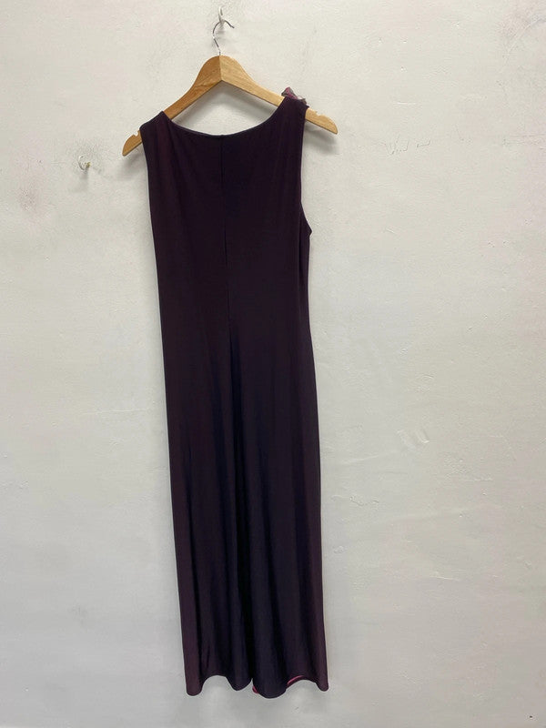 Lovely kaleidescope pink rose maxi dress UK 16 JB005