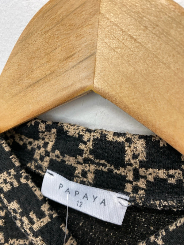 Fabulous Matalan geometric loose fit dress Uk12 beige & black classic AO001