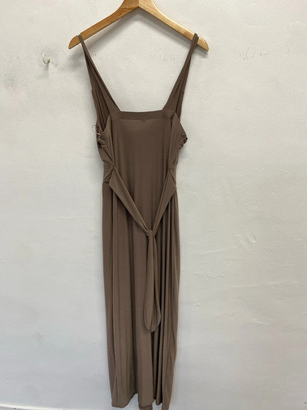 Stunning Miss lusshhee taupe detailed maxi dress UK 14 JB005
