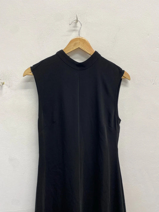 Stunning mango black midi dress with tie back UK M GJ001