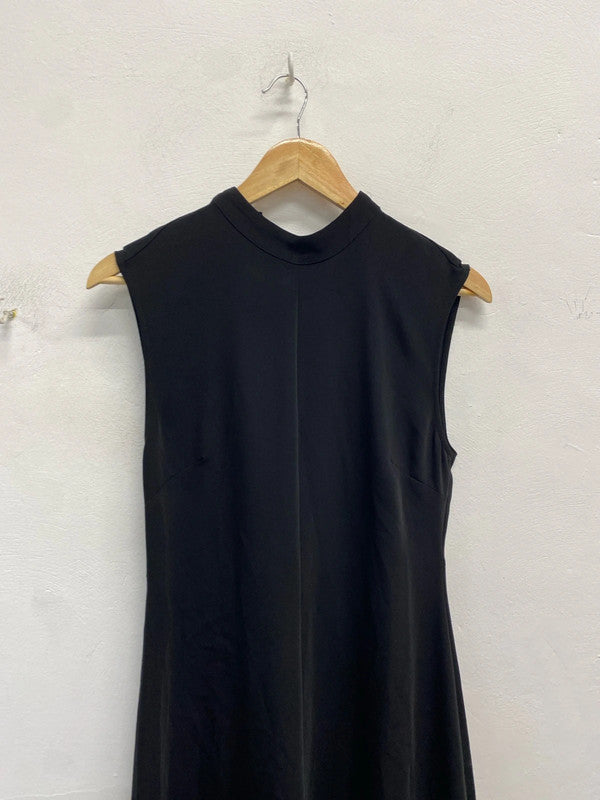 Stunning mango black midi dress with tie back UK M GJ001