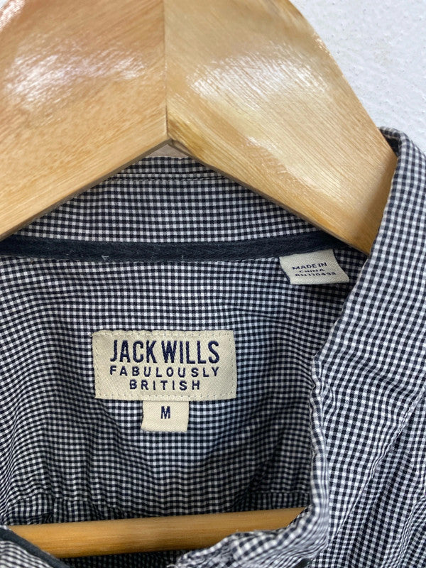 Jack Wills Smart Black & White Gingham Shirt Size M DF002