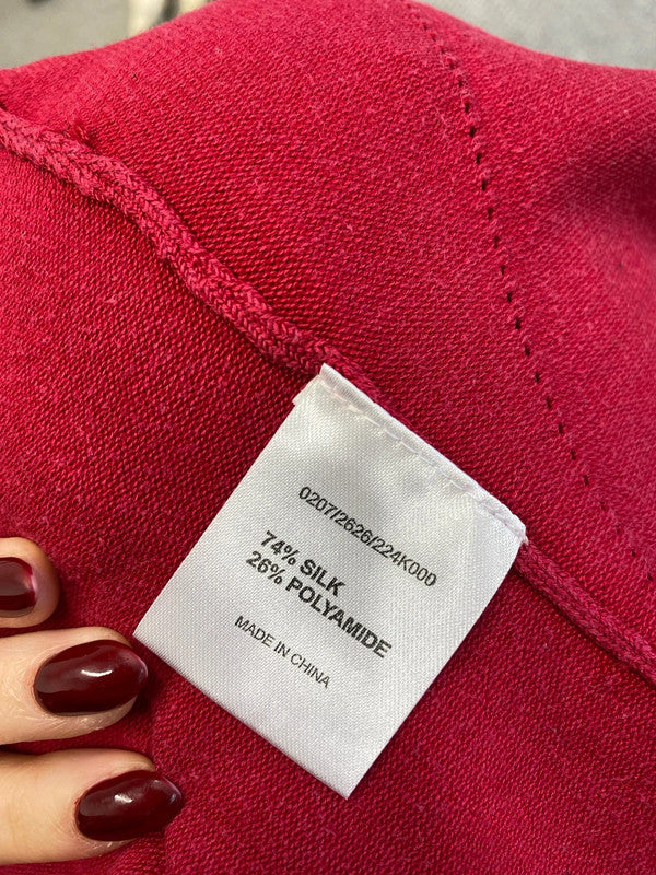 Lovely Hobbs red silk blend cropped bolero cardigan UK 8 WLH01