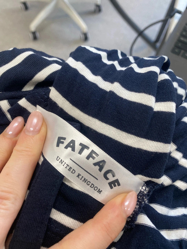 Fabulous fatface navy white striped jersey dress UK 12 LW005