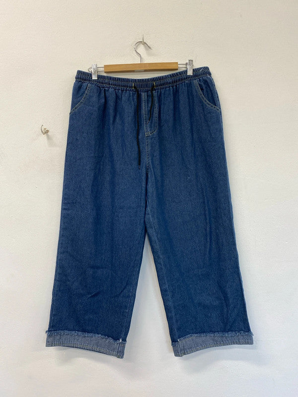 Fabulous Elasticated waist jeans with cropped legs Uk5xl NC001