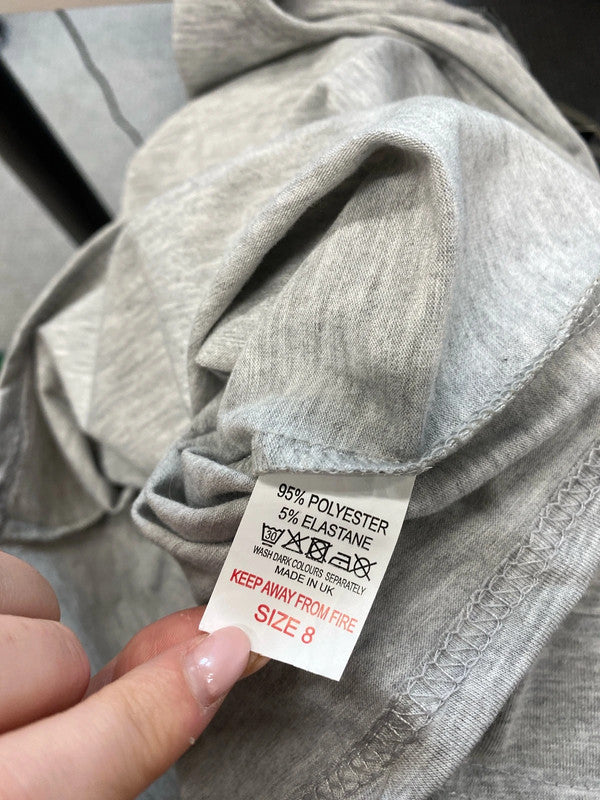 Lovely edge street grey crop t shirt UK 8 SD002