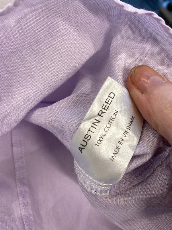 Fab duo of Austin Reed formal office wear shirts Uk14 lilac white #4 KM005