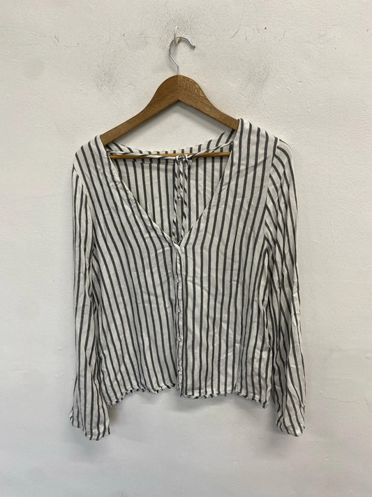 Lovely cloth & stone rayon stripe top UK S SS002