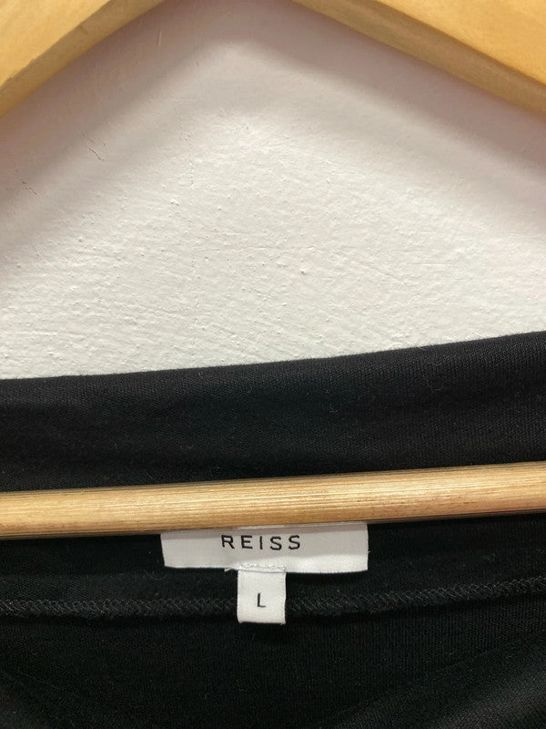 Fabulous Super Black slash neck top by Reiss UkL GJ001