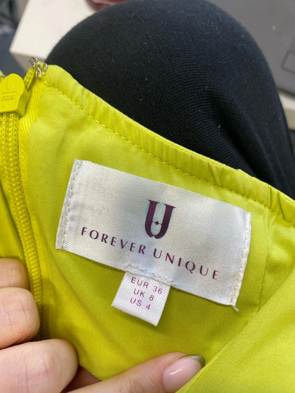 Stunning forever unique like ruffle sleeve one shoulder midi dress UK 8 JM008