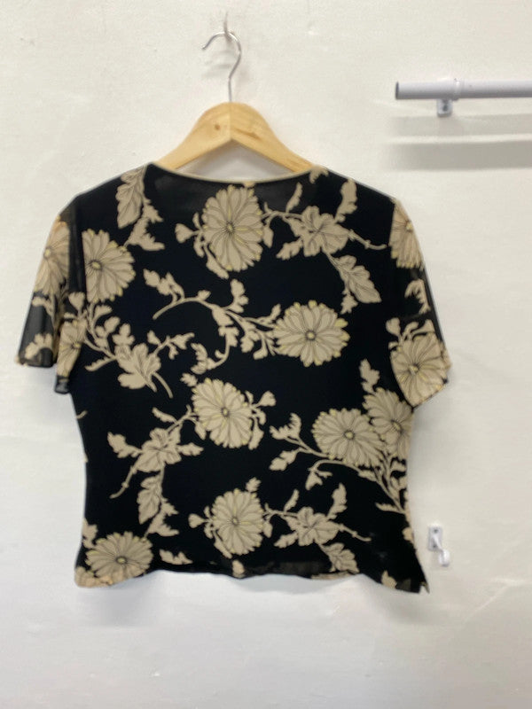 Fabulous Jacques Vert Floral black occasion Events top Uk12 PJ001