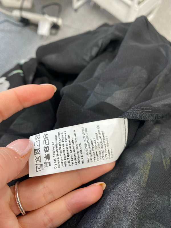 Lovely river island black white blue frill UK 8 KM004